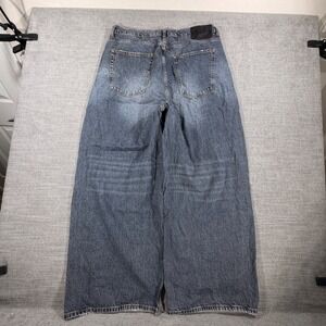 Zara Amsterdam Man Edition Jeans Mens 32 Blue Good Wide Leg Side Panel